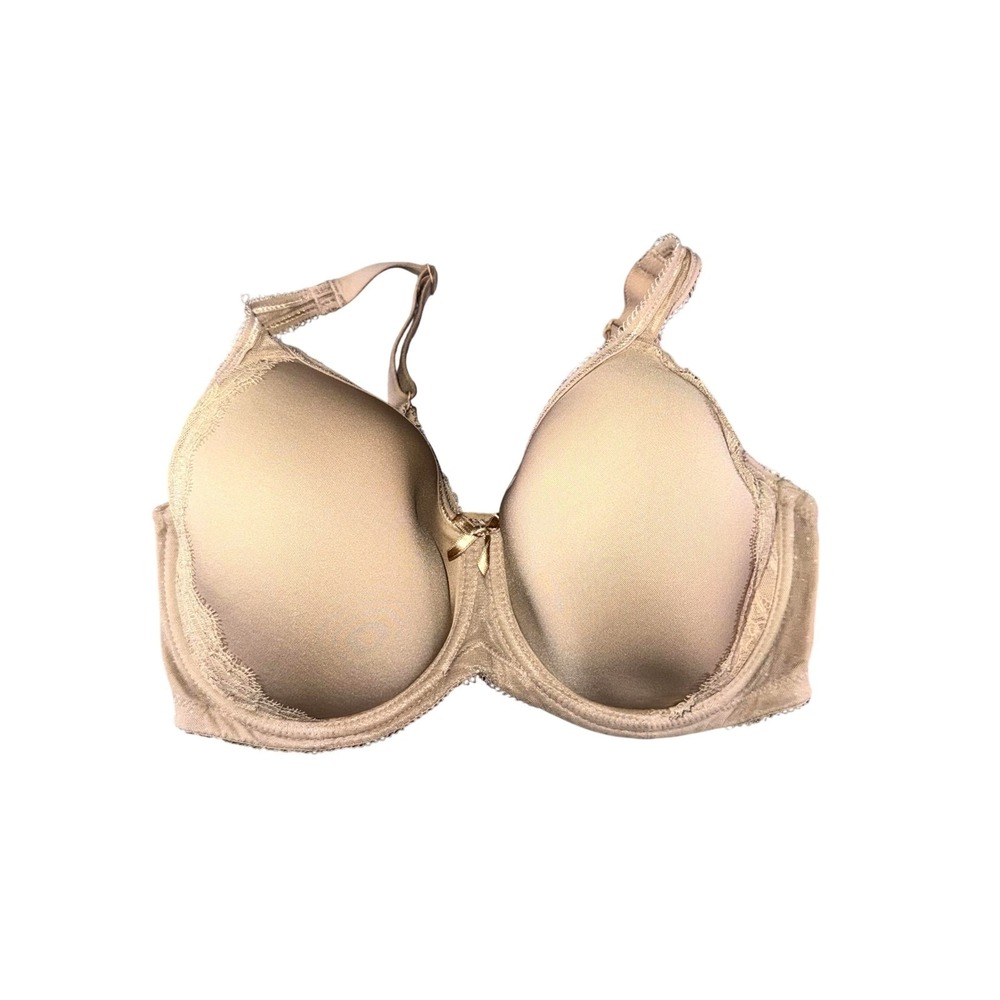 Wacoal Bra Womens 34DDD Beige Lace T-Shirt Underwire Padded Full Coverage 853186
